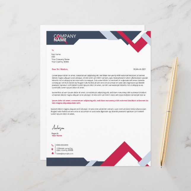 Business Letterhead Template (Front/Back In Situ)