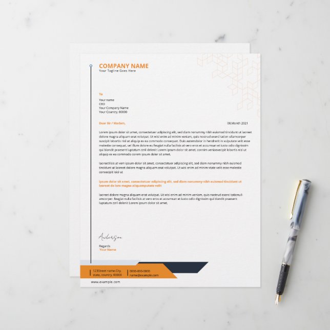 Business Letterhead Template (Front/Back In Situ)