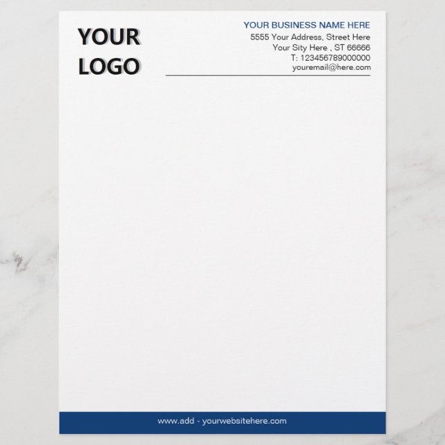Business Letterhead Your Name Logo Address Info (Front)