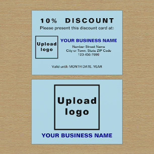 Business Light Blue Discount Card