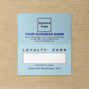 Business Light Blue Folded Loyalty Card