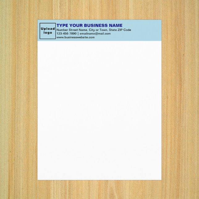 Business Light Blue Letterhead on Paper Sheet (Business light blue letterhead on paper sheet.)