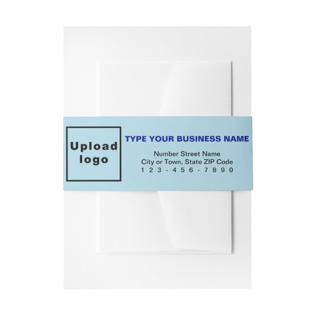 Business Light Blue Portrait Format Invitation Belly Band (Front Example)