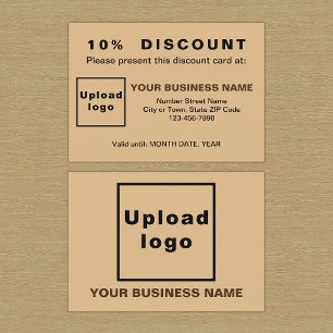 Business Light Brown Discount Card