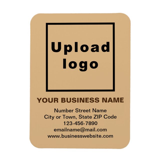 Business Light Brown Flexible Photo Magnet (Vertical)