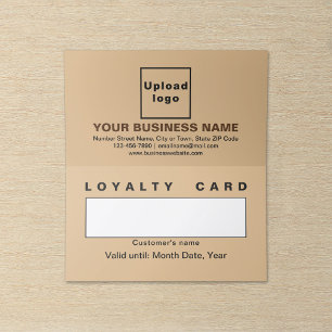 Business Light Brown Folded Loyalty Card