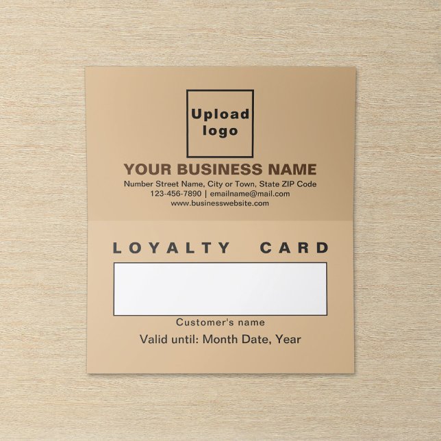 Business Light Brown Folded Loyalty Card (Business light brown folded loyalty card.)
