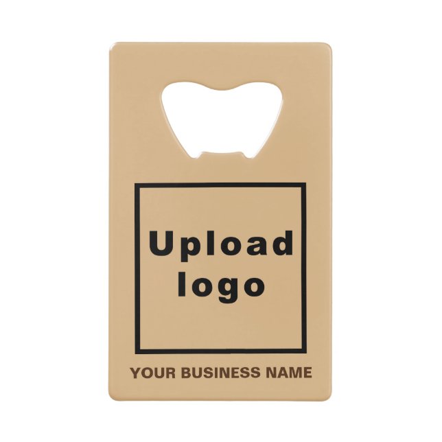 Business Light Brown Rectangle Bottle Opener (Front)