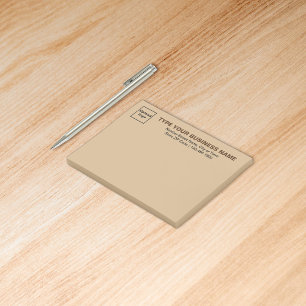 Business Light Brown Rectangle post it note