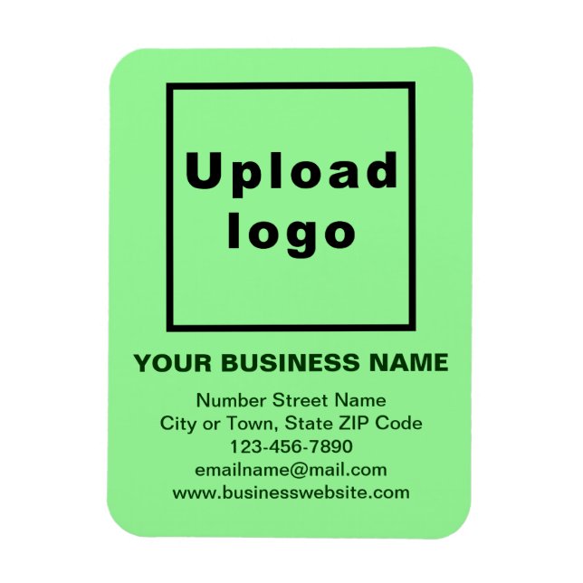 Business Light Green Flexible Photo Magnet (Vertical)