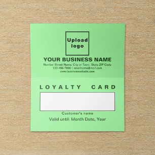 Business Light Green Folded Loyalty Card