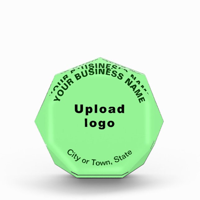 Business Light Green Octagon Shape Photo Block (Front)