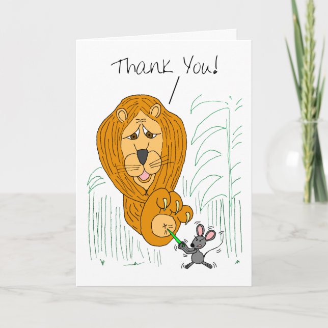 Business Lion Thorn Thank You Card (Front)