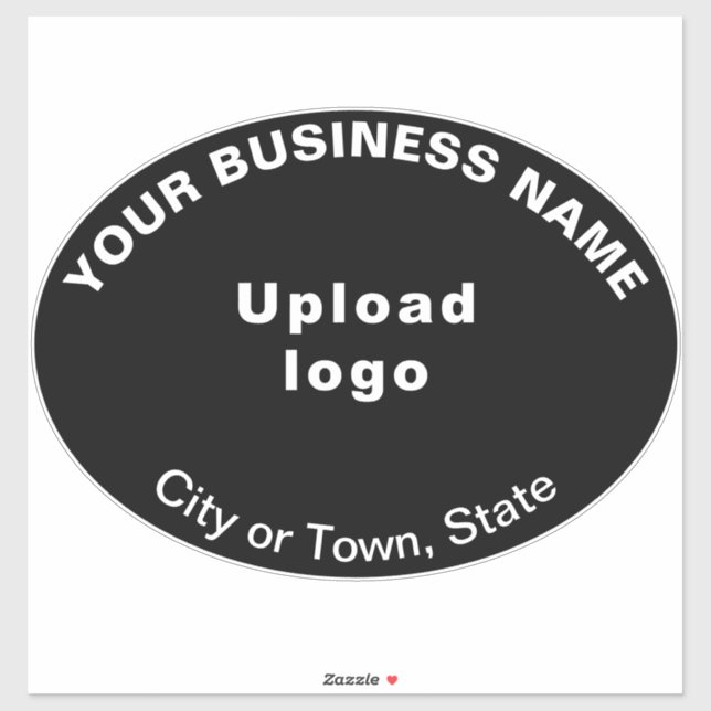 Business Location on Black Large Oval Shape Vinyl (Sheet)