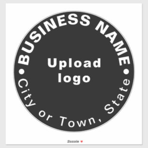 Business Location on Black Large Round Vinyl