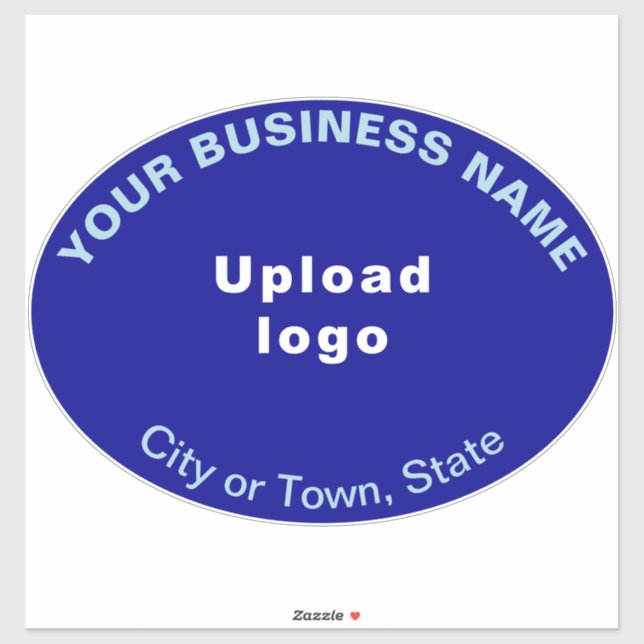 Business Location on Blue Large Oval Shape Vinyl (Sheet)