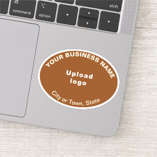 Business Location on Brown Oval Shape Vinyl