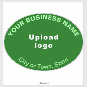 Business Location on Green Large Oval Shape Vinyl