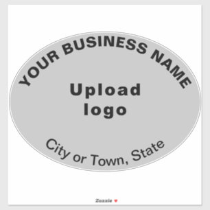 Business Location on Grey Large Oval Shape Vinyl