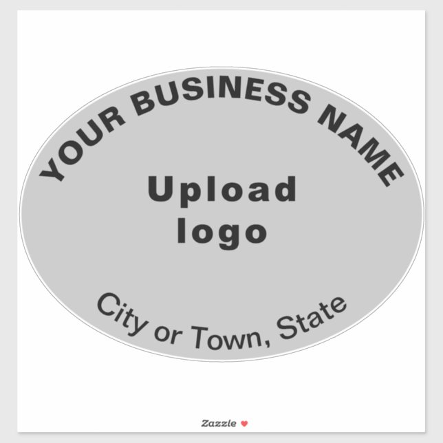 Business Location on Grey Large Oval Shape Vinyl (Sheet)