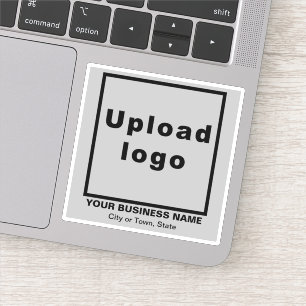 Business Location on Grey Square Vinyl Sticker