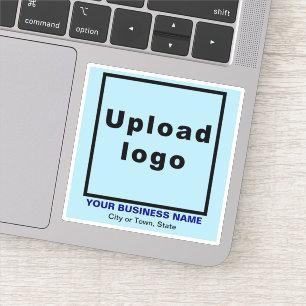 Business Location on Light Blue Square Vinyl