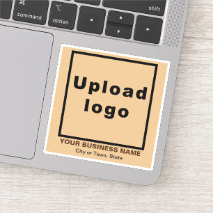 Business Location on Light Brown Square Vinyl