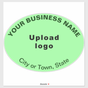 Business Location on Light Green Large Oval Vinyl