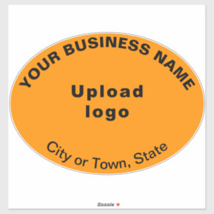Business Location on Orange Colour Large Oval Viny