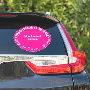 Business Location on Pink Large Round Vinyl