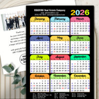 Business Logo 2025 Calendar Modern Black Colourful