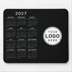Business Logo 2026 Calendar Custom Colours Simple Mouse Pad