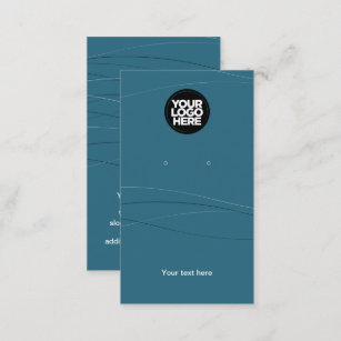 Business Logo Abstract Blue Earring Display Card