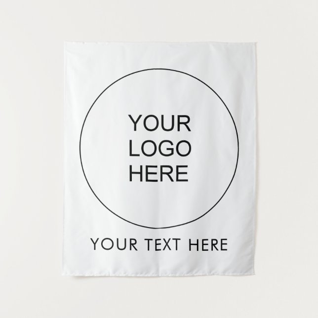 Business Logo Add Text Here Template Custom Simple Tapestry (Front)