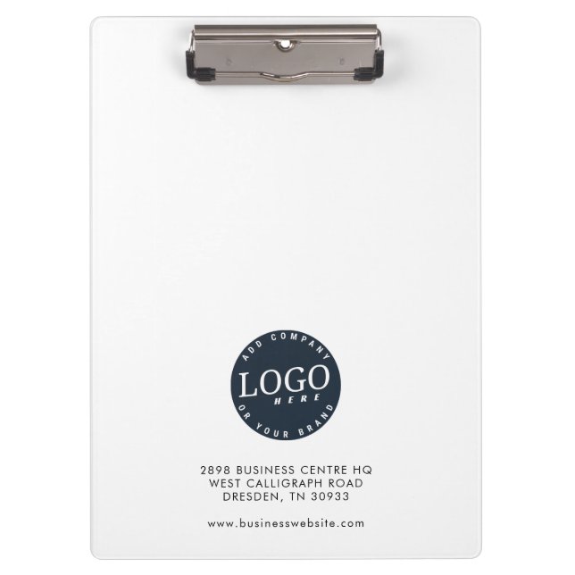 Business Logo and Company Website Staff Clipboard (Front)