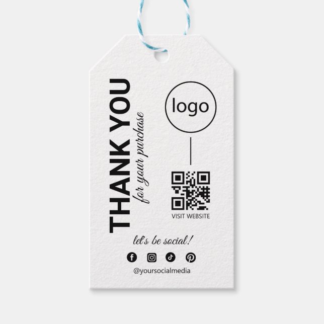 Business Logo and Qr Code Clothing Price Tag (Front)