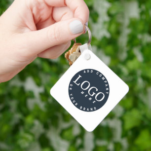 Business Logo and QR Code Company Staff Employees Key Ring