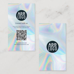 Business Logo and QR Code DIY Coworker Holographic Card