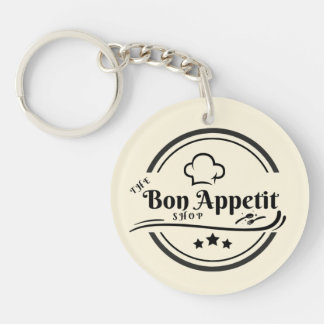 Business Logo and QR Code Double-Sided Key Ring