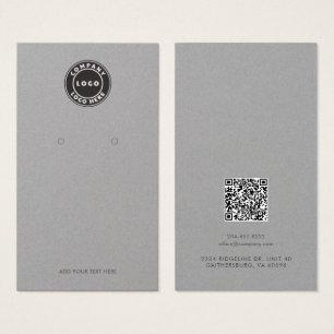 Business Logo and QR Code Earrings Display Card