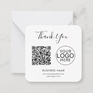 Business Logo and QR Code Thank You Card