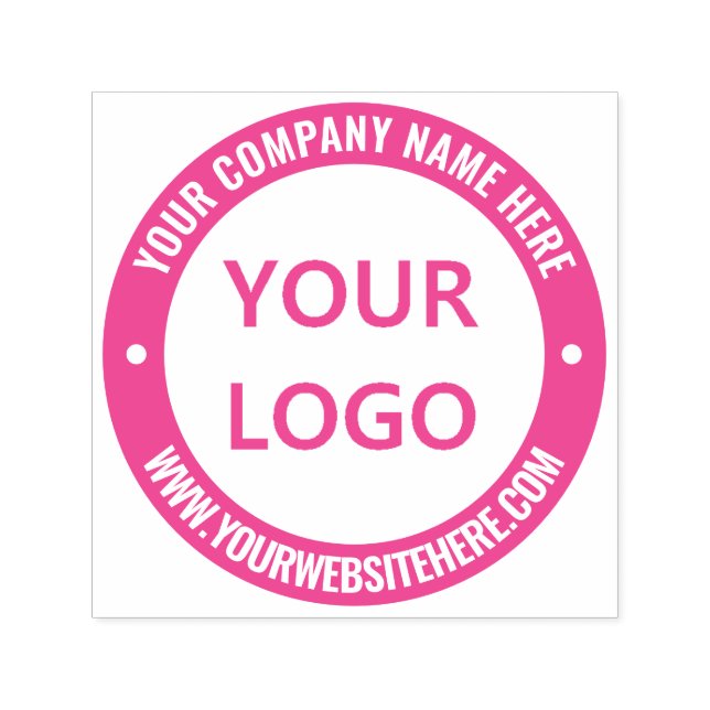 Business Logo and Text Colour Round Stamp Template (Design)