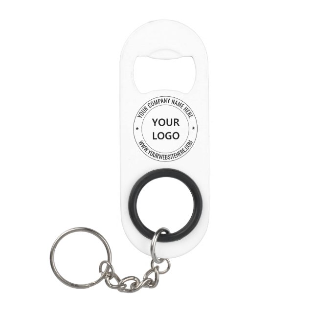 Business Logo and Text Keychain Bottle Opener Gift (Front)