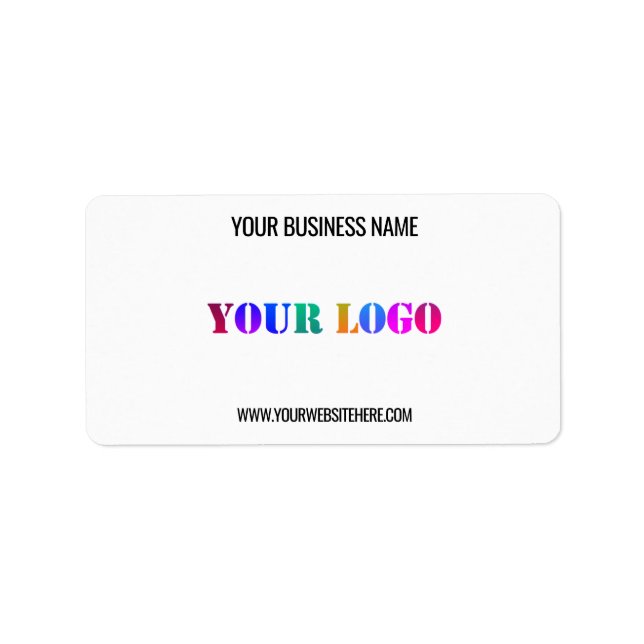 Business Logo and Text Promotional Labels Example (Front)