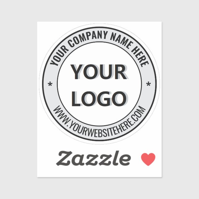 Business Logo and Text Promotional Sticker Example (Sheet)
