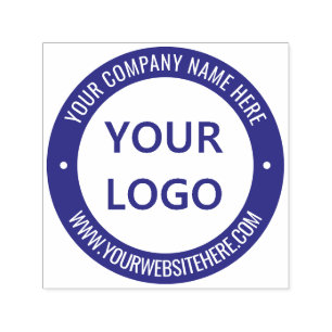 Business Logo and Text Round Colour Stamp Example