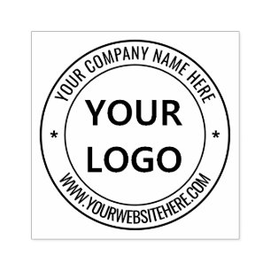 Business Logo and Text Round Rubber Stamp Example