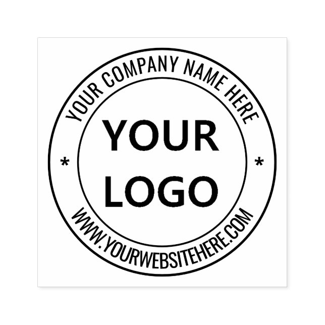 Business Logo and Text Round Rubber Stamp Example (Imprint)