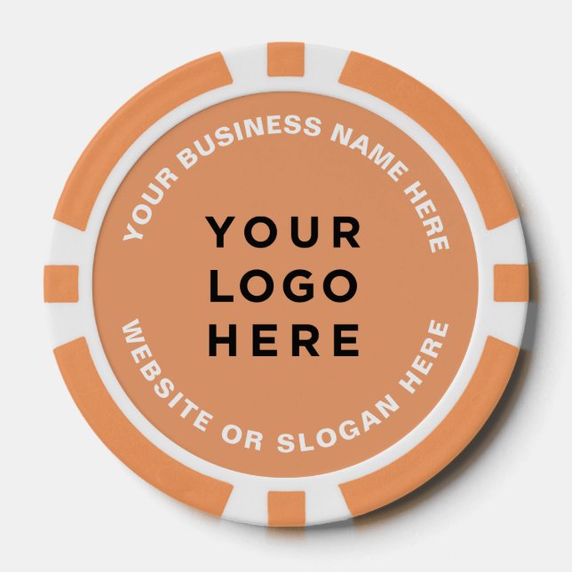 Business Logo and Text Simple Professional Poker Chips (Front)