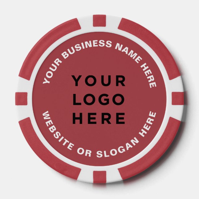 Business Logo and Text Simple Professional Poker Chips (Front)